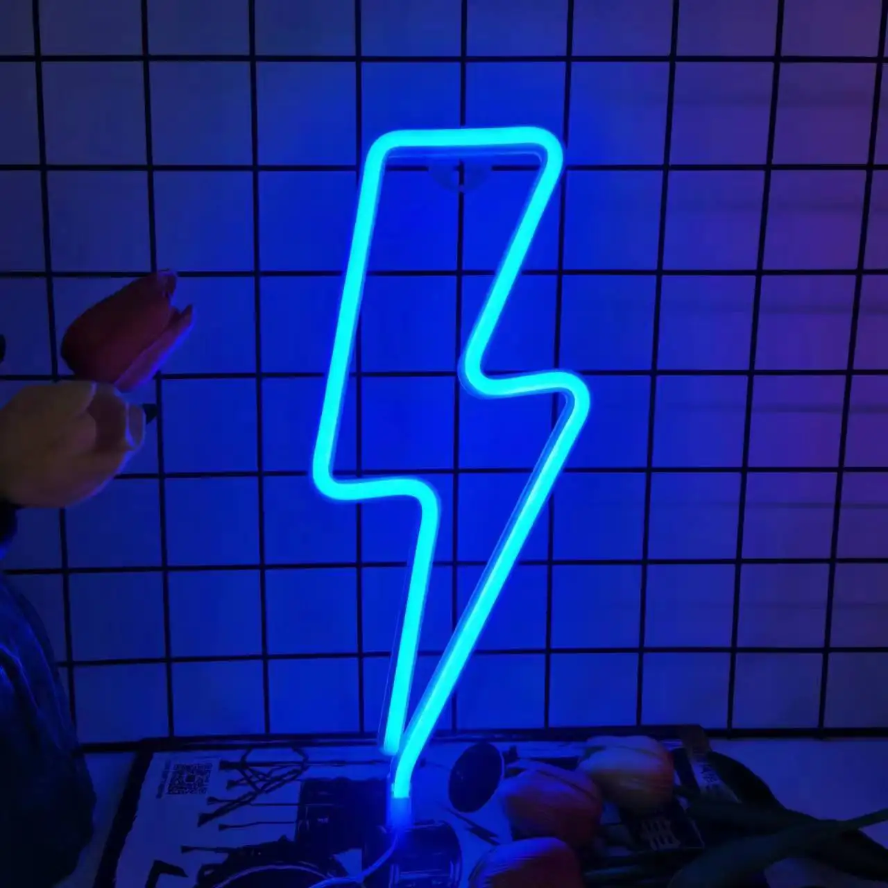 Lightning LED-Neonlicht, USB/batteriebetrieben, Schlafzimmer, Spielzimmer, Wohnzimmer, Büro, Hochzeit, Geburtstag, Partyzubehör