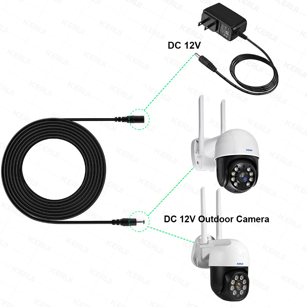 KERUI 10 M/5 M/3 M 5.5 มม.* 2.1 มม.DC Power Connector สายไฟแจ็คอะแดปเตอร์สายไฟ DC หญิงชาย Extension ปลั๊กภายนอก