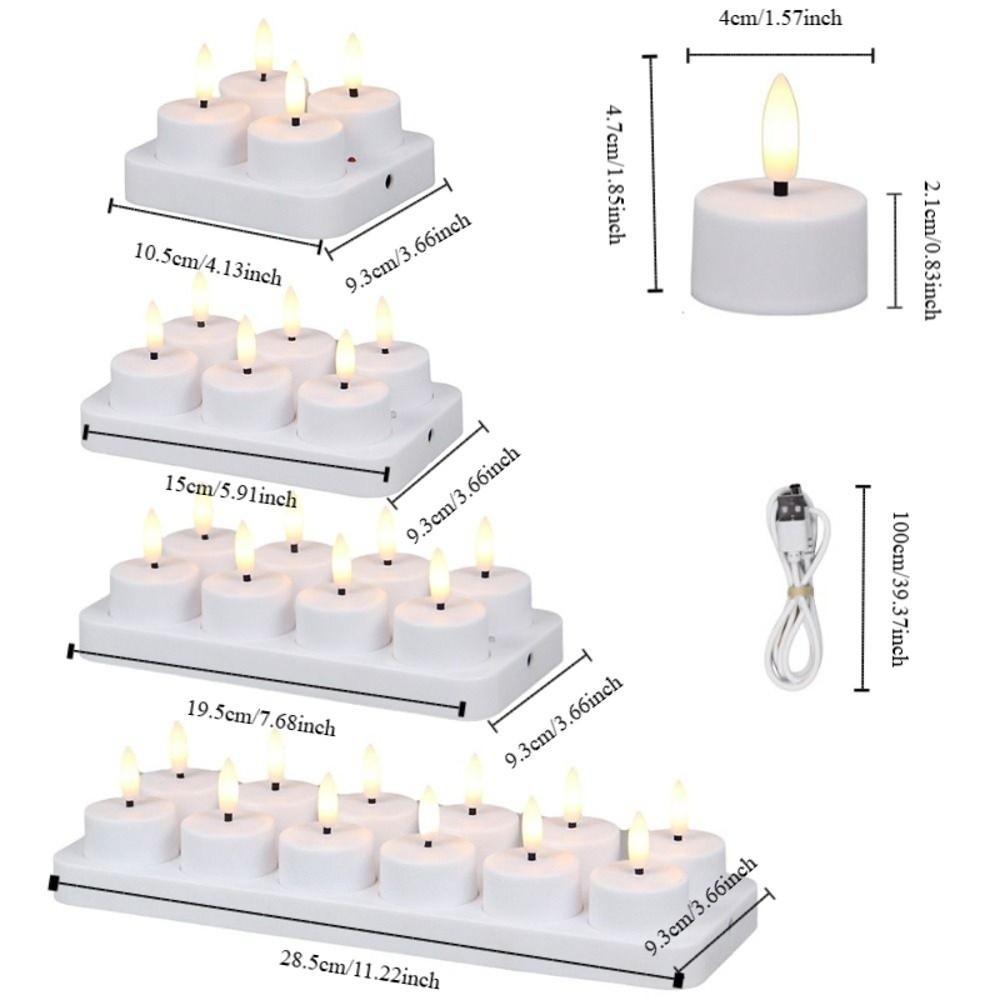 4-12Pcs LED Flameless Candle Light Battery Operated LED Creative Candles Tea Lights Halloween Christmas Party Decor Candle Light