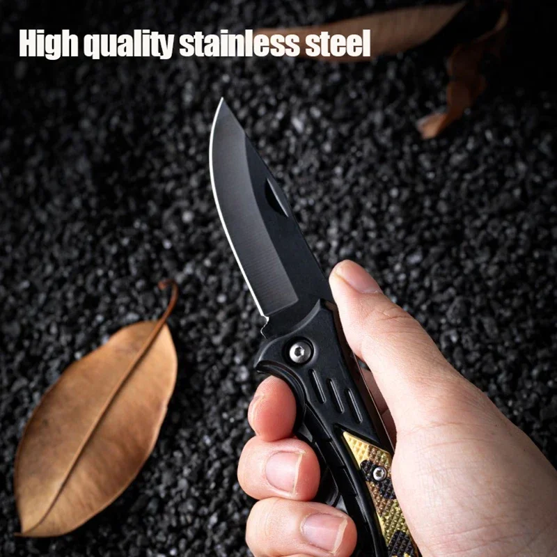 Cuchillo plegable de acero inoxidable, accesorio para barco de pesca, con mango de PP, fácil, novedad de 2024