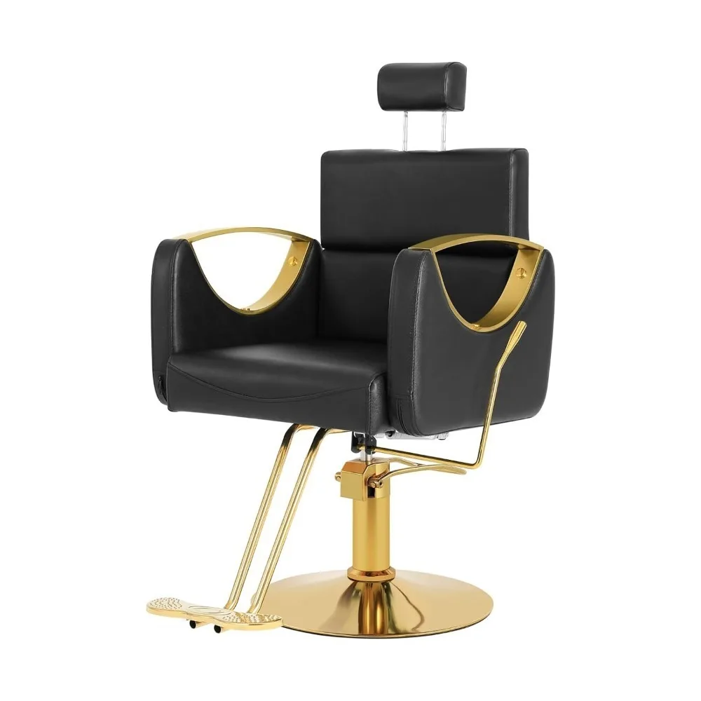 Barber Chair Salon Chair for Hair Reclining Salon  360 Degrees Swivel Hair Chair Adjustable Height Styling  for Salon