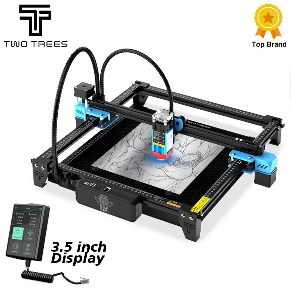Grabador láser Twotrees TTS-55 Pro con máquina de grabado láser con pantalla táctil agregar pantalla máquina Cnc de luz azul de 40W