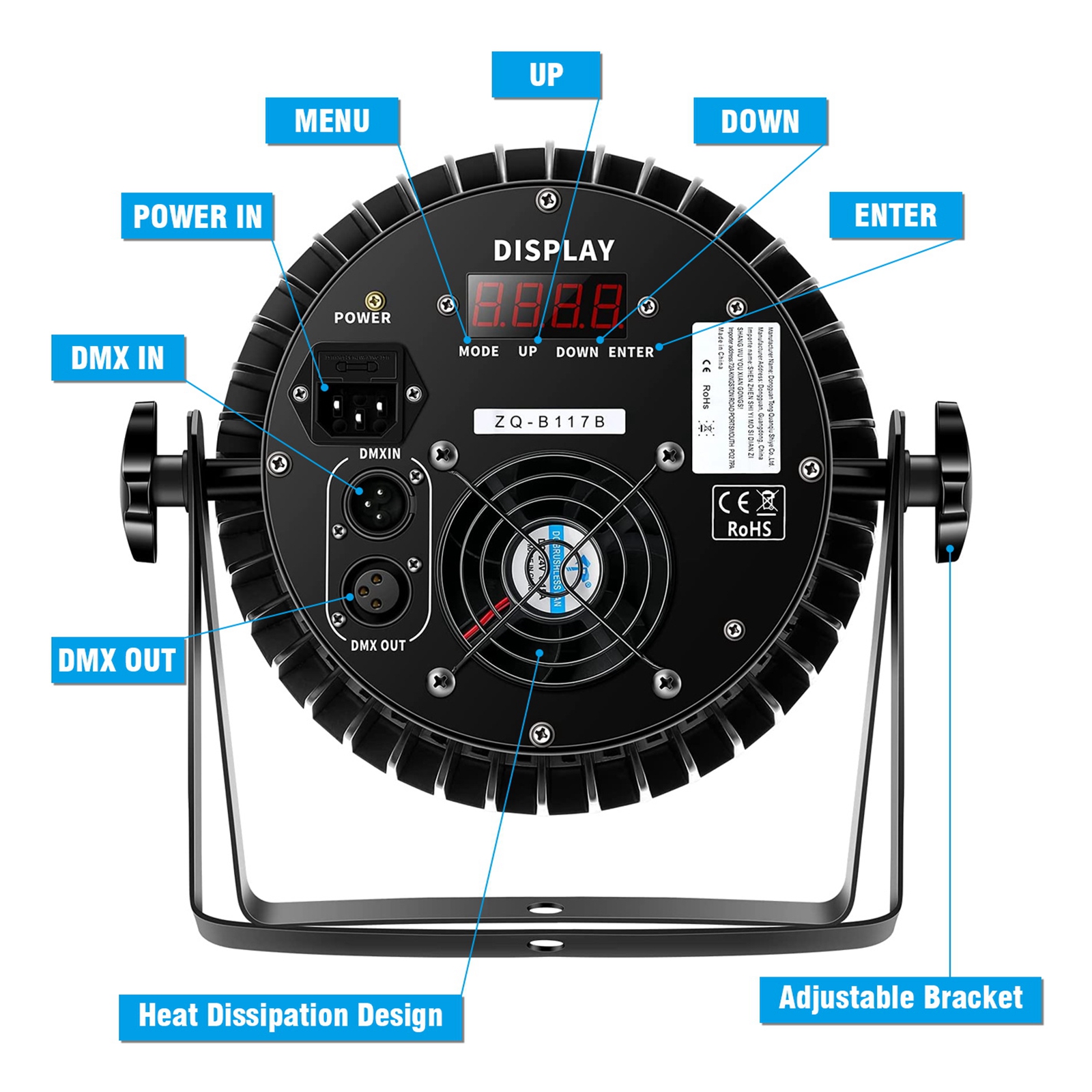 Fieryzeal 200 W 2 STÜCK RGBW LED 4 In 1 Mix Effekt Par Unendliches Licht DMX Bühnenlicht Mischen und Regenbogeneffekt DJ-Licht
