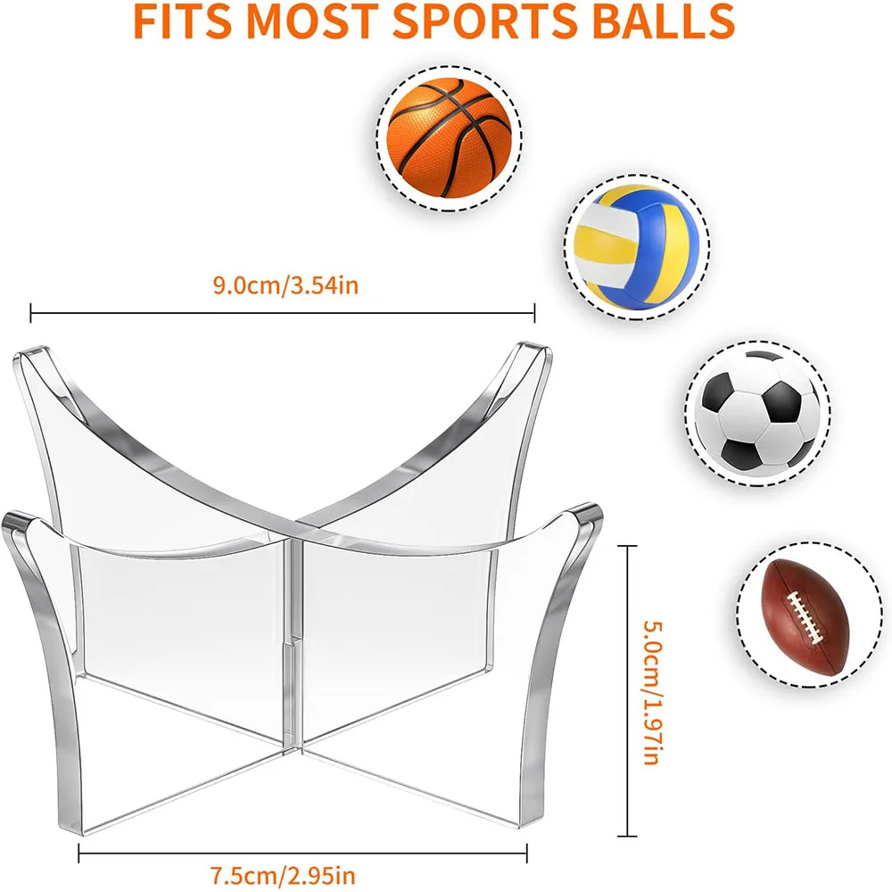 Acrylic Multi-function Basketball Ball Stand Display Holder Ball Rack Support Base Rugby Display Stand Football Bowling Storage