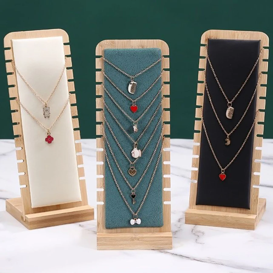 1PC, Bamboe Verticale Sieraden Ketting Displaystandaard, Geschikt voor Sieraden Display Verkoop en Familie Ketting Display.