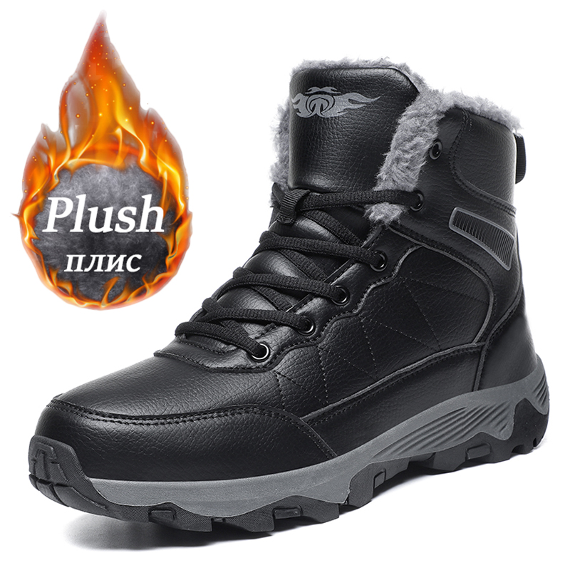 Bottes de neige d'hiver pour hommes, expédition rapide, bottes de randonnée en plein air, baskets imperméables en cuir Pu, chaussures d'escalade décontractées, grande taille 39-48