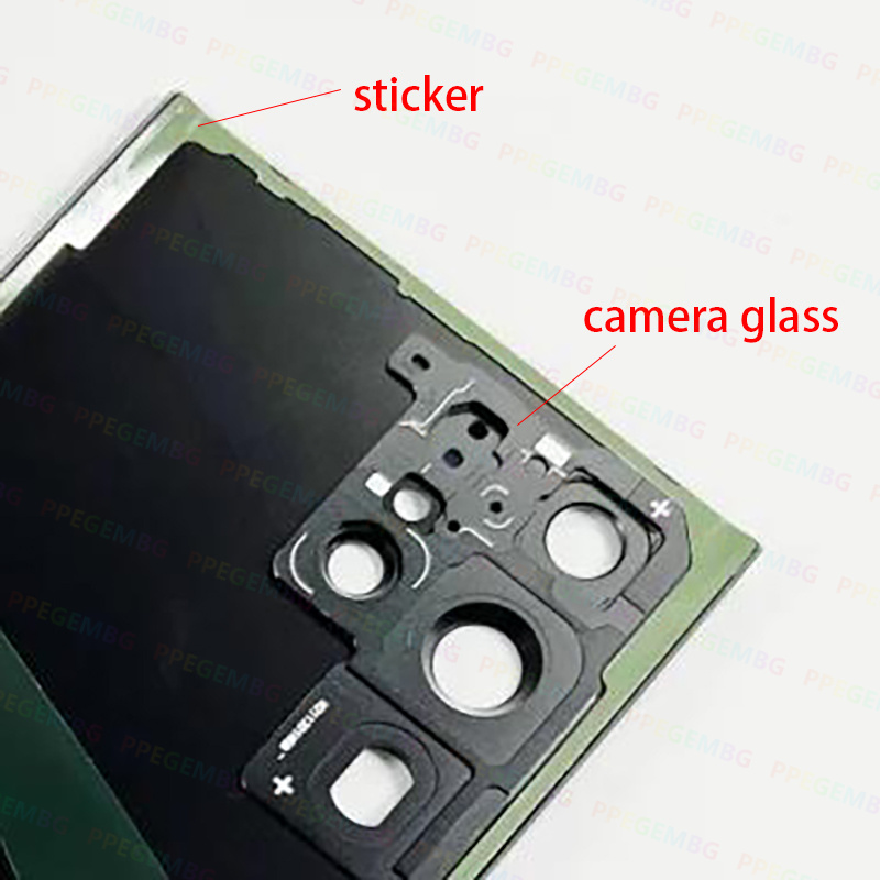 Zurück Glas Ersatz Für Samsung Galaxy S22 Ultra S908 S22 Ultra Batterie Abdeckung Hintere Tür Gehäuse Panel Fall Kamera Objektiv Teile