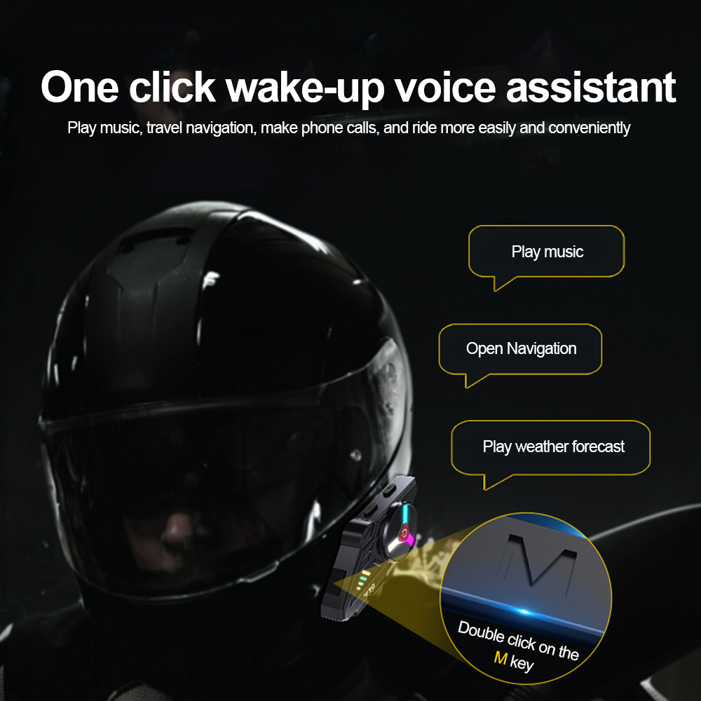 Bluetooth 5.3 capacete fone de ouvido y70 rgb luz motocicleta ipx6 suporte à prova dwaterproof água para conectar dois telefones simultaneamente