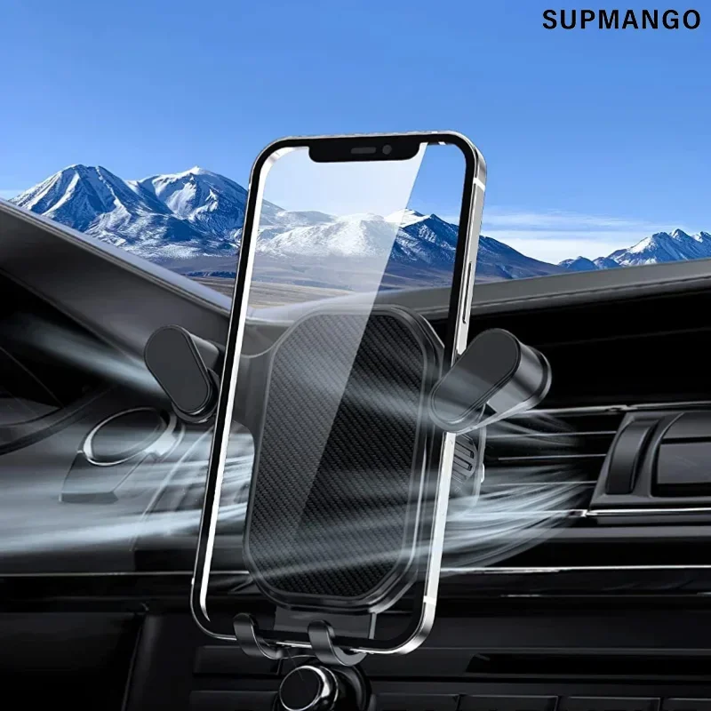 Nuevo soporte para teléfono de coche por gravedad, gancho para salida de aire, soporte para teléfono con rotación de 360 grados, soporte para teléfono inteligente para coche, colocación con una sola mano