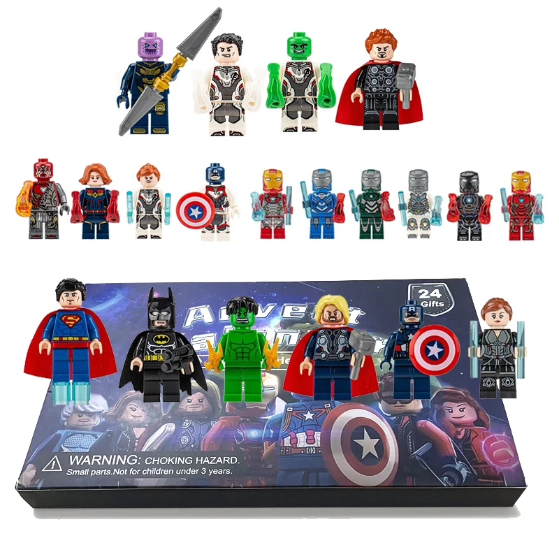 Disney Marvel Advent Calendar Box Figure Anime Action Figure Model Building Blocks Christmas Advent Calendar Countdown Kids Toys
