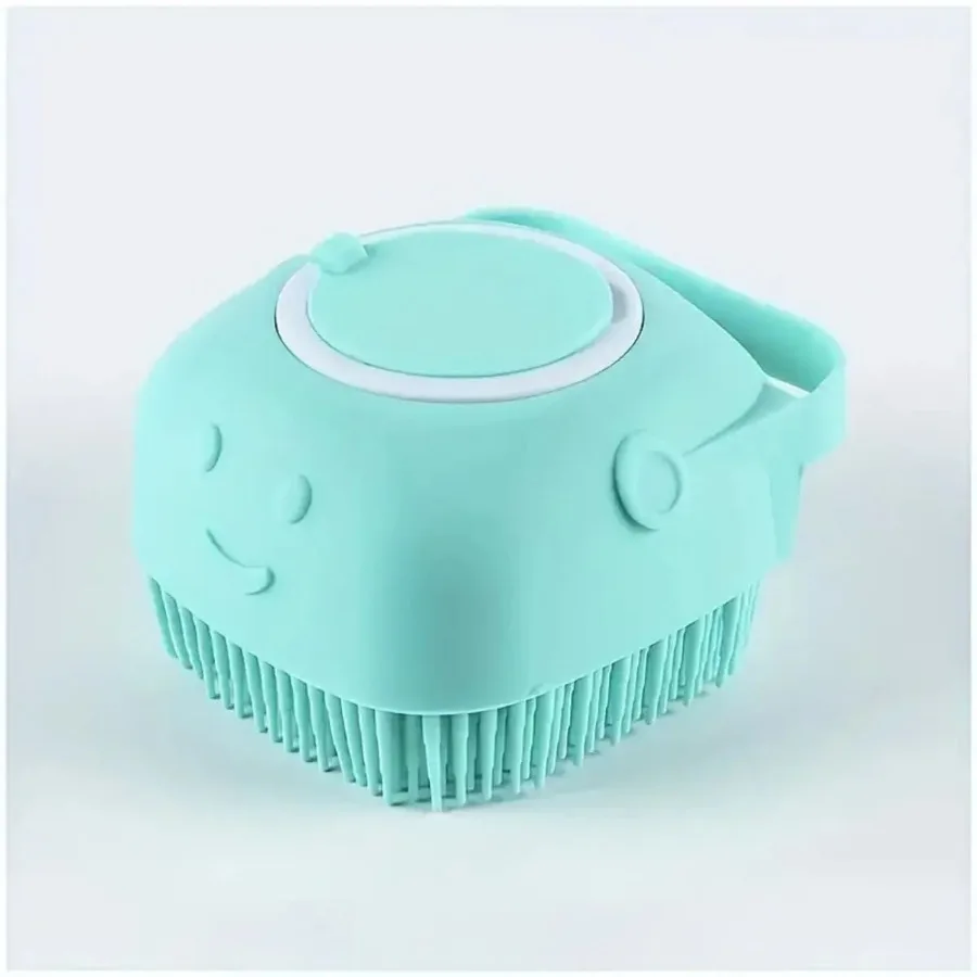 1 stuks zachte hondenbadborstel - zachte massage met shampoodispenser - efficiënte kattenverzorgingsborstel voor een poten-itieve reiniging