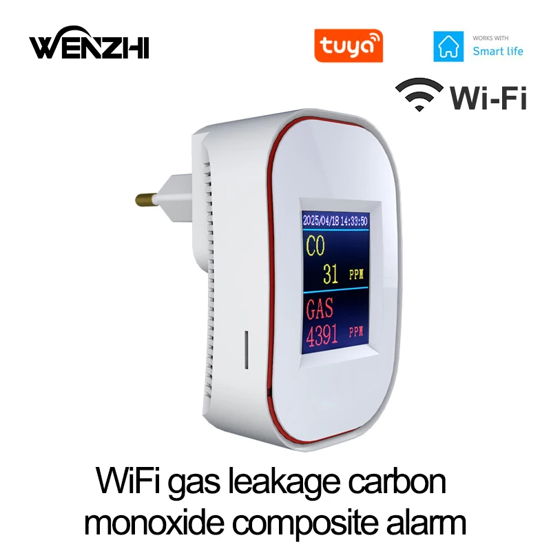 Wifi Gas Leck Sensor Kohlenmonoxid Detektor CO Sirene Alarm Monitor Display Home Küche Sicherheit Und Schutz Tuya Smart Leben