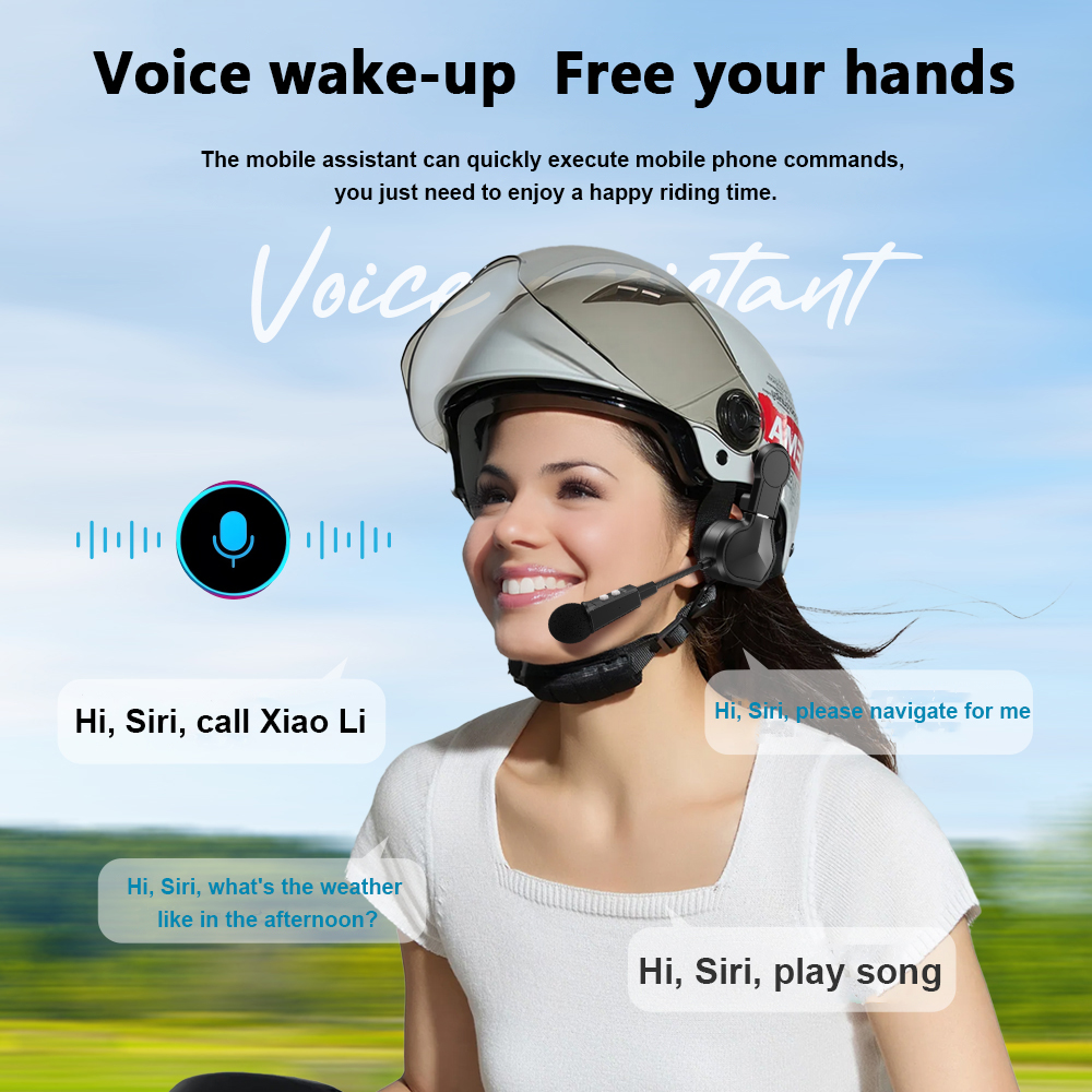 Motor Bluetooth-headset Draadloze stereo Moto-helm Koptelefoon Muziekspeler Handsfree oortelefoon met cliphouder