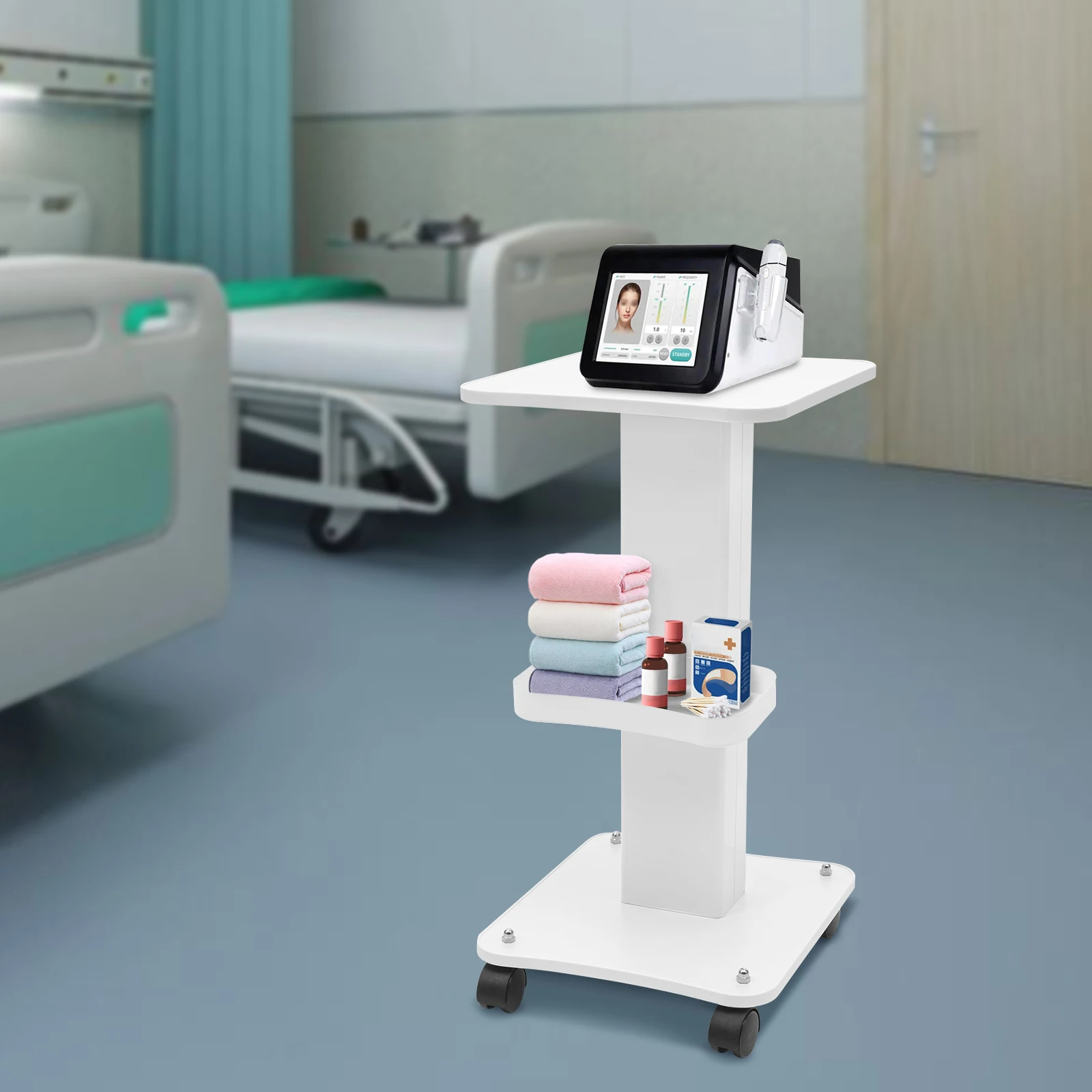 Carrello da tavolo per salone con carico massimo da 40 kg, carrello con rotelle, supporto per ruota di bellezza, spa