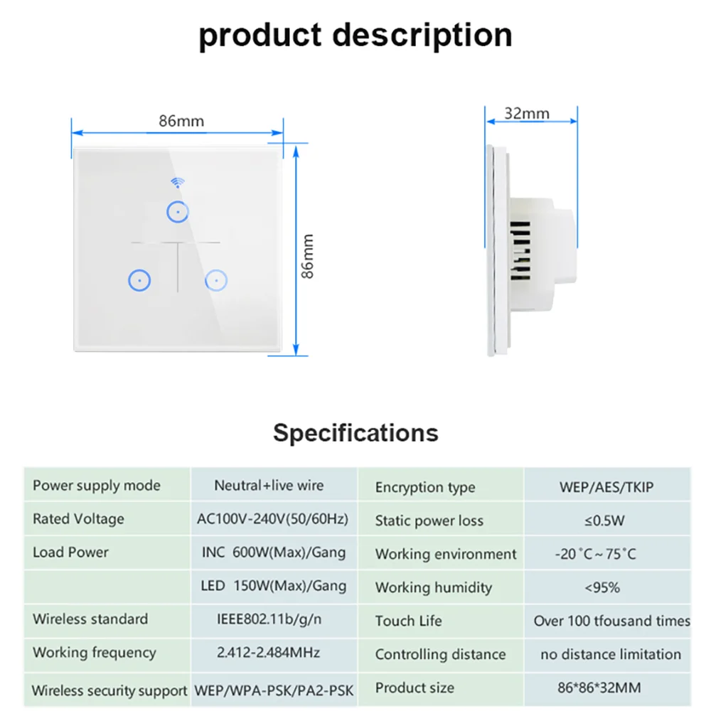 Vbu tuya wifi ue interruptores inteligentes 1/2/3 gang interruptor de luz toque interruptores sensor parede vida inteligente para alexa google casa