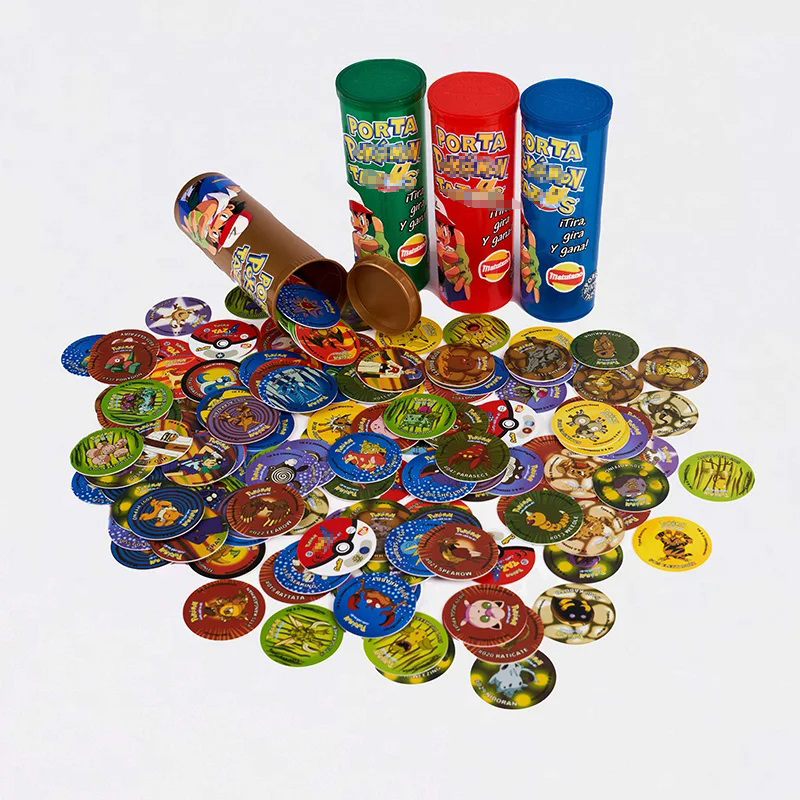 Embotellado Lote De Tazos Porta pokemon 1G 169 Uds nueva colección completa Super Mega Master Pikachu Milkcaps tarjetas redondas tasos