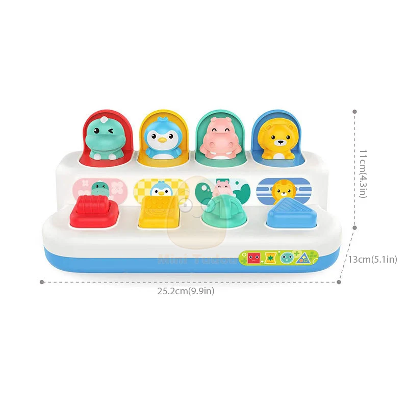 เด็ก Pop Up ของเล่น Montessori Fine Motor Skill การฝึกอบรมกดดึงคลิกสัตว์รถปุ่มของเล่นเพื่อการศึกษาสําหรับ 13 24 เดือนทารก