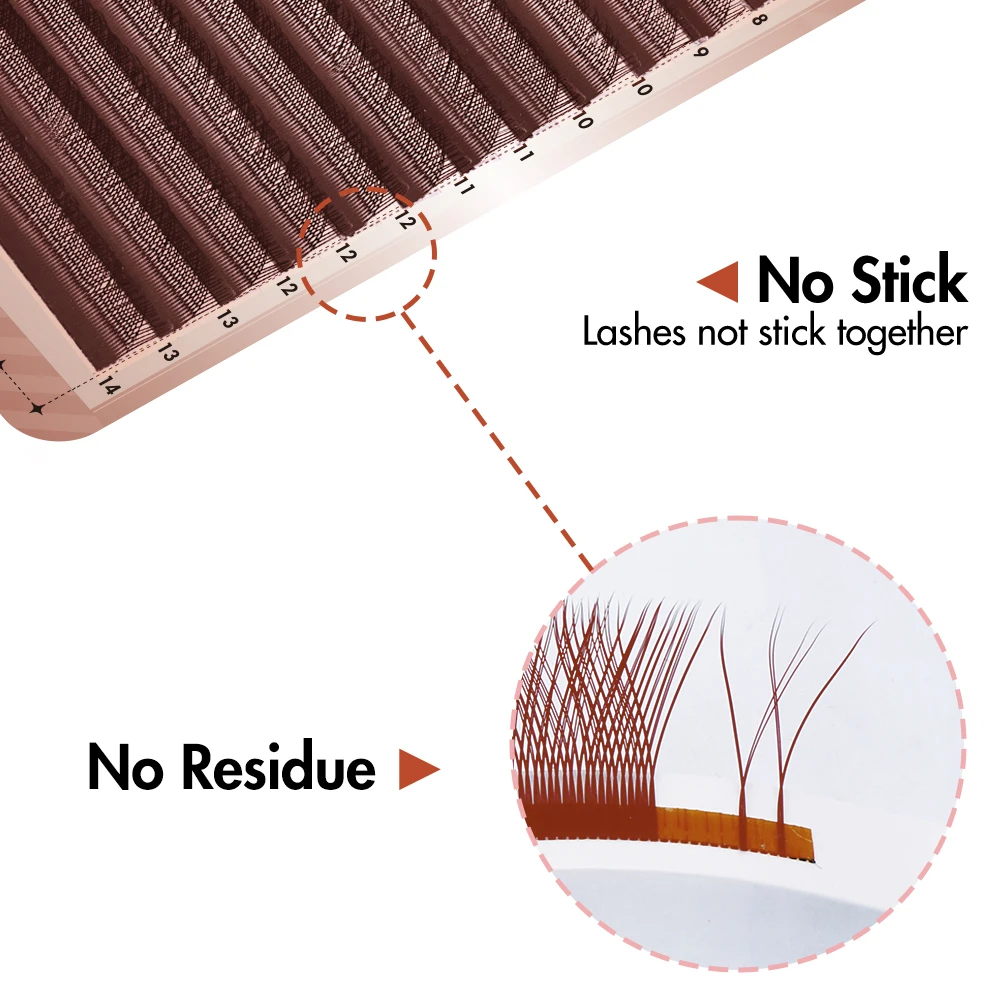 Bella moça YY Shaped Lashes C D L LU L+ Curl Faux Mink Brown/Black Y Lash Supplies