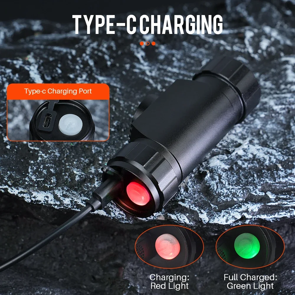 BORUiT 020 Sensor de movimiento LED faro 1000LM tipo C recargable faro impermeable Camping caza cabeza antorcha