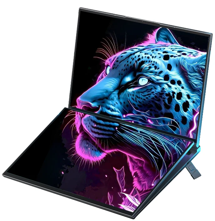 Portátil de pantalla dual de 16 + 16 pulgadas Intel i7-1360P Windows 11 2 * DDR4 MAX 64GB M.2 2280 2TB SSD WIFI