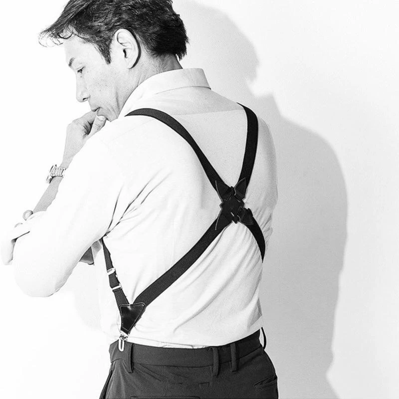 Gun Holster Style Elastic Shoulder Strap Clip Side Back Style Cross Over Adult men's women's Polyester Suspende Elastic Sturdy
