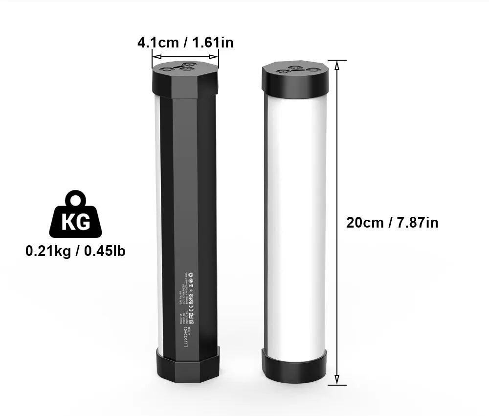 LUXCEO V8 Portable RGB vidéo lumière Gamer lampe 2000mAh Photo vidéo prise de vue Selfie éclairage lumières de remplissage pour Vlog/YouTube