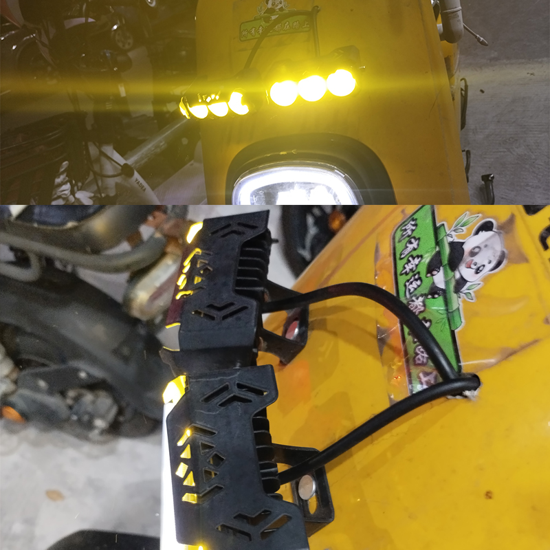 Foco LED para motocicleta, luces antiniebla de haz alto/bajo de doble Color para coches, camiones, SUV, UTV, 12V, 24V, mini lente, luz de conducción