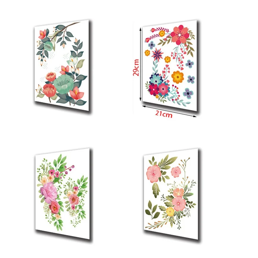 Pegatina de hojas de plantas verdes para baño, taburete de WC, pegatina de pared, Mural autoadhesivo, embellecer flores, calcomanías de decoración del hogar