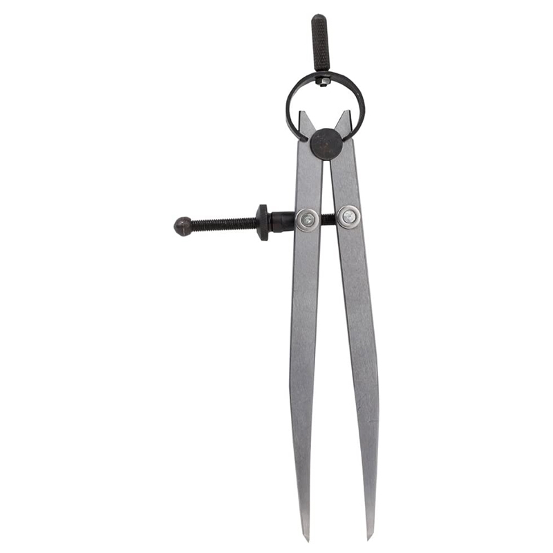 Bússola de couro com asa divisora de aço com tampa ajustável de 6 polegadas