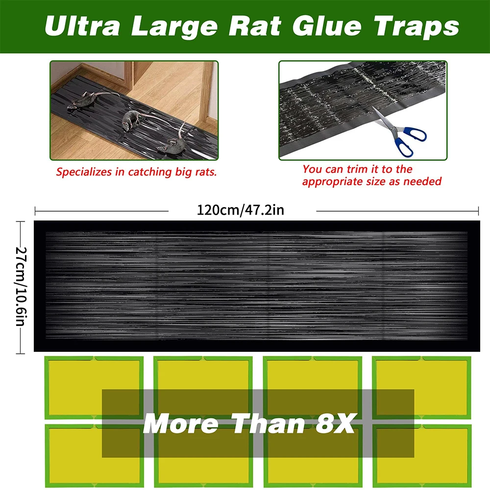 60/120 ซม.ที่มีประสิทธิภาพแผ่น BOARD Sticky MICE กาวดักเมาส์หนูเมาส์ Sticky MAT Catcher Pest Control แผ่นกับดัก