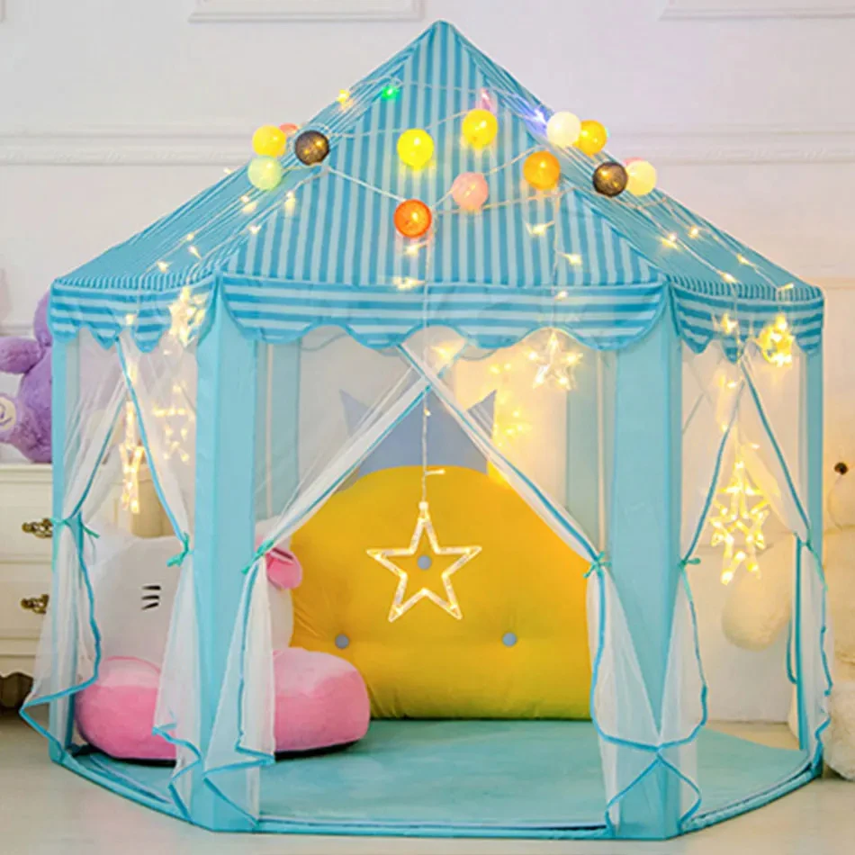 Tenda infantil portátil para crianças, brinquedos para meninas, castelo de princesa, tipi infantil, presentes de natal para bebês
