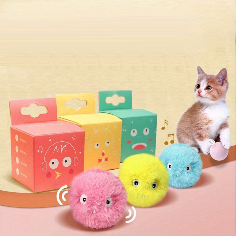 1/3 Uds. Pelota interactiva, juguetes inteligentes para perros y gatos, juguete de entrenamiento eléctrico de hierba gatera de peluche, producto para mascotas con sonido táctil, pelota de juguete para chirrido