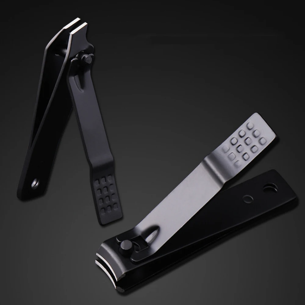 Juego de uñas de acero inoxidable de 7 piezas, cortaúñas negro elegante, lima de uñas, herramientas de belleza para manicura completa