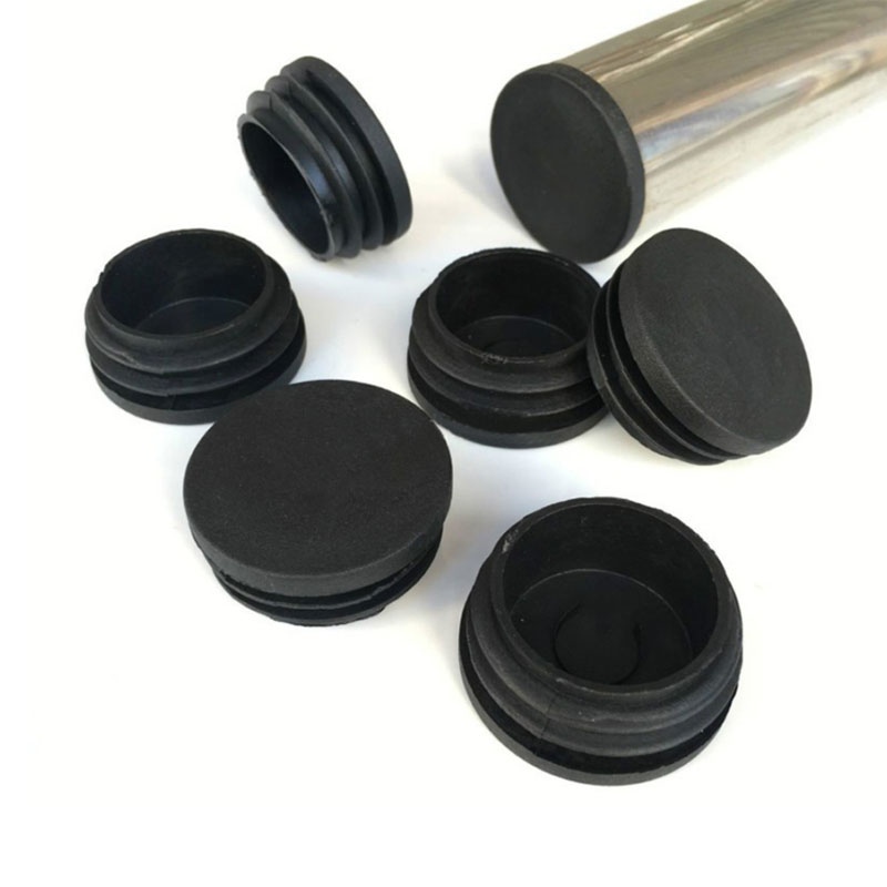 Round Plastic Blanking End Cap Black Tube Pipe Inserts Plug Chair Table Feet Cap Tube Pipe Insert Plug Decorative Dust Cover