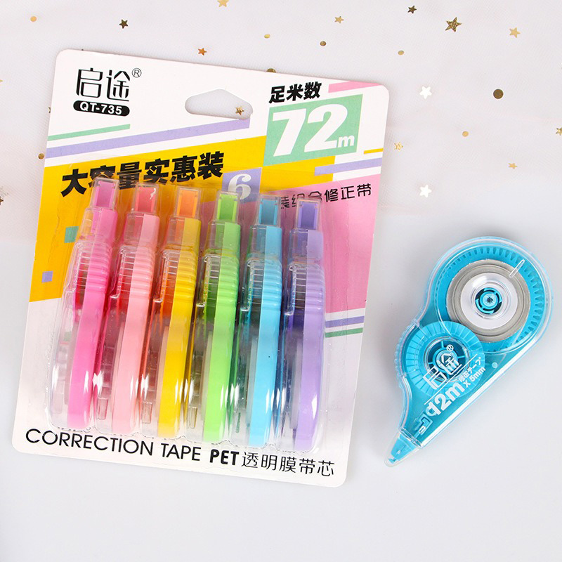 6PCS Corrector Band Band Corrector Kitt Korrektur Band Kawaii Schreibwaren Süße Dinge für Schule XZD02