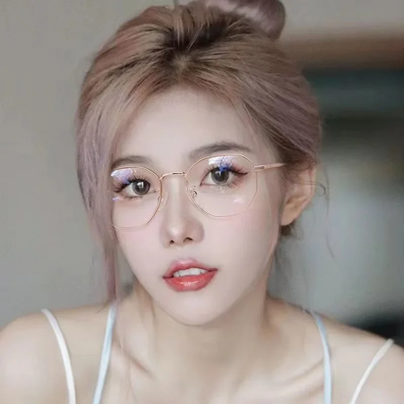 高級近視メガネクラシックヴィンテージ抗青色光眼鏡女性男性マイナス視度眼鏡処方 0 -0.5To -6.0