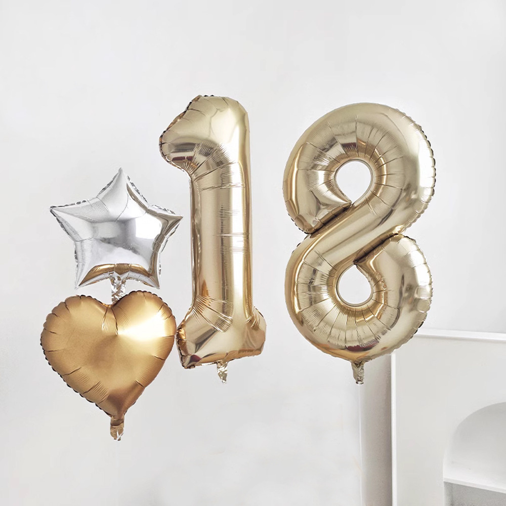 1pc 40 pollici Platino Numero di colore Palloncini Figura Palloncino a elio Digit Globos Decorazioni per feste di compleanno Baby Shower