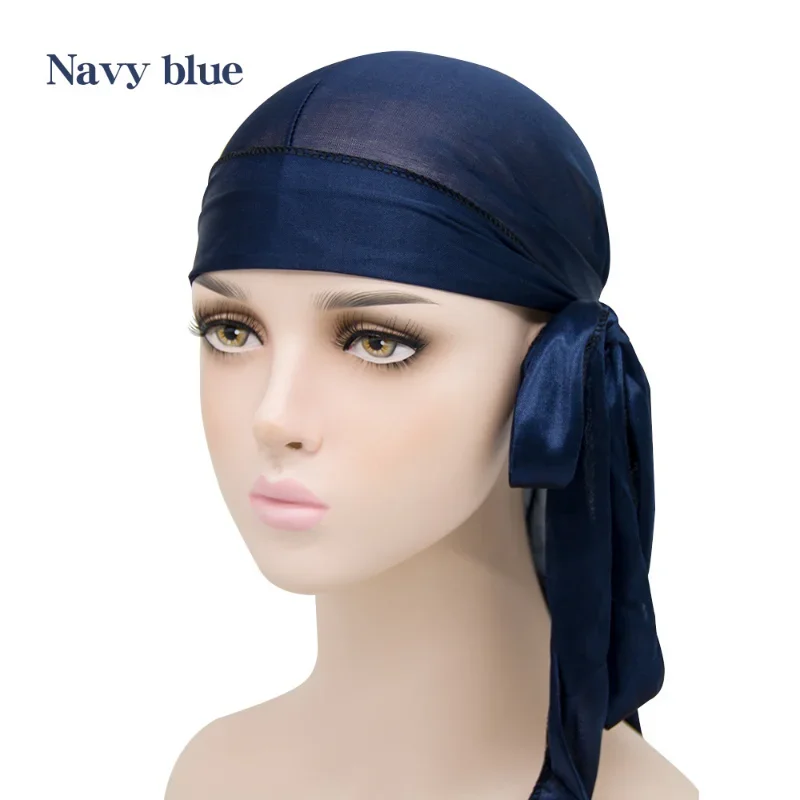 ความยืดหยุ่น Baotou หมวกผมจําลอง Silky Durag Long Tail หมวกโจรสลัด Turban สําหรับเด็กริบบิ้นอุปกรณ์เสริม