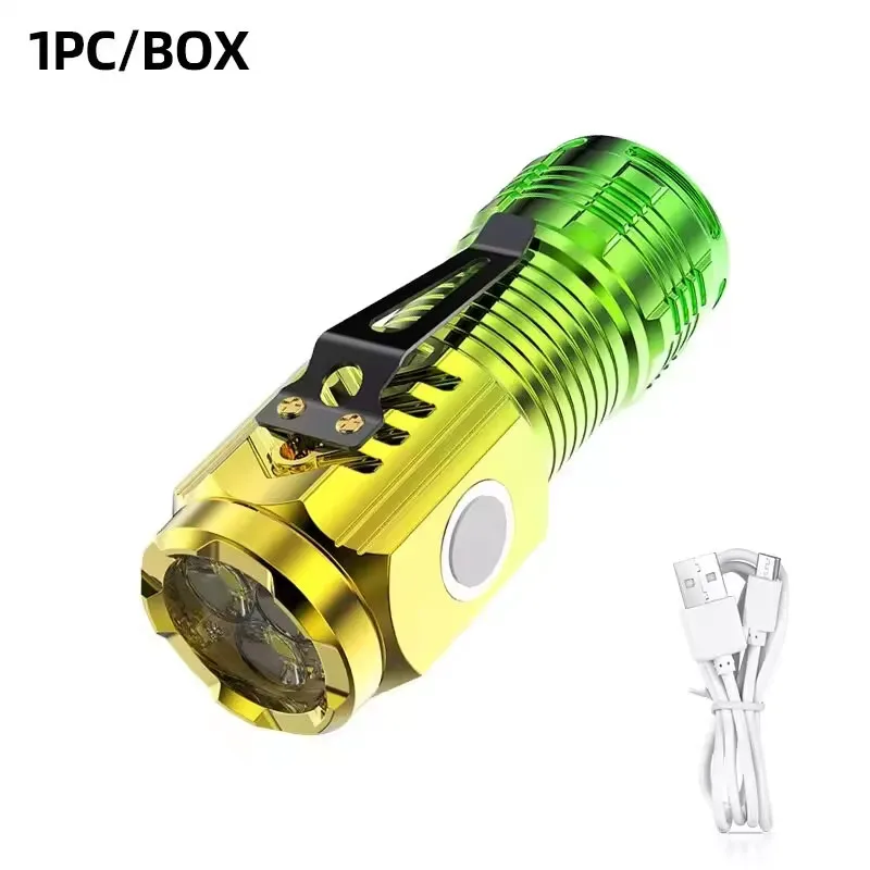 Mini torce LED COB Portachiavi Torcia EDC Torcia tascabile ricaricabile USB per pesca all'aperto, escursionismo, riparazione