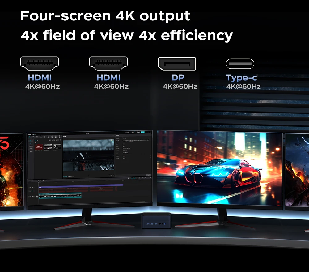 AittactXTexHoo MINI PC AMD R7 8745HS 7840HS 7735HS R5 6600H DDR5 NVMe Dual HDMI DP 4K Wifi6 WDesktop Gaming Computer