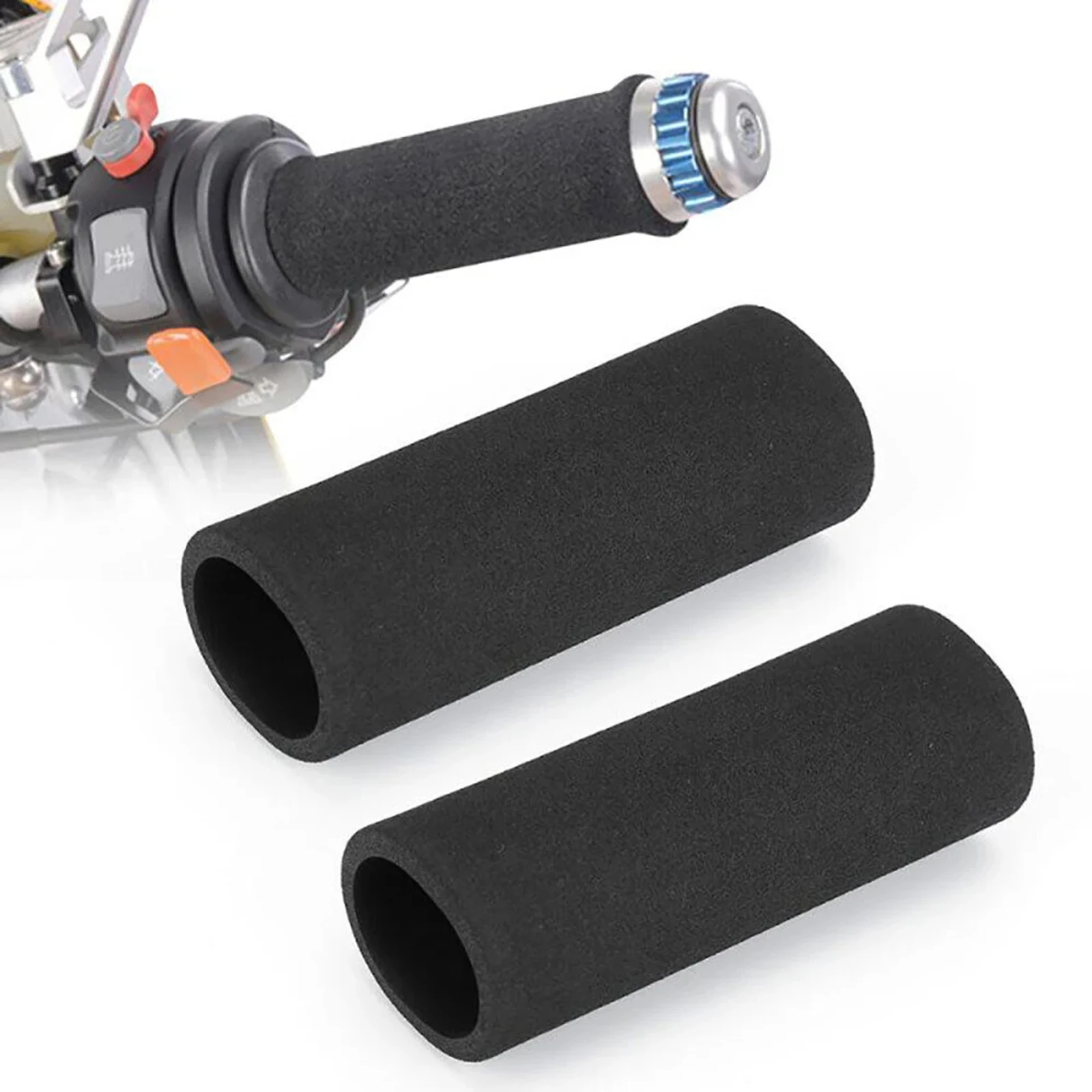 1 par universal capa de alça da motocicleta deslizamento em espuma anti vibração conforto macio guiador grip capa peças da bicicleta apertos capa