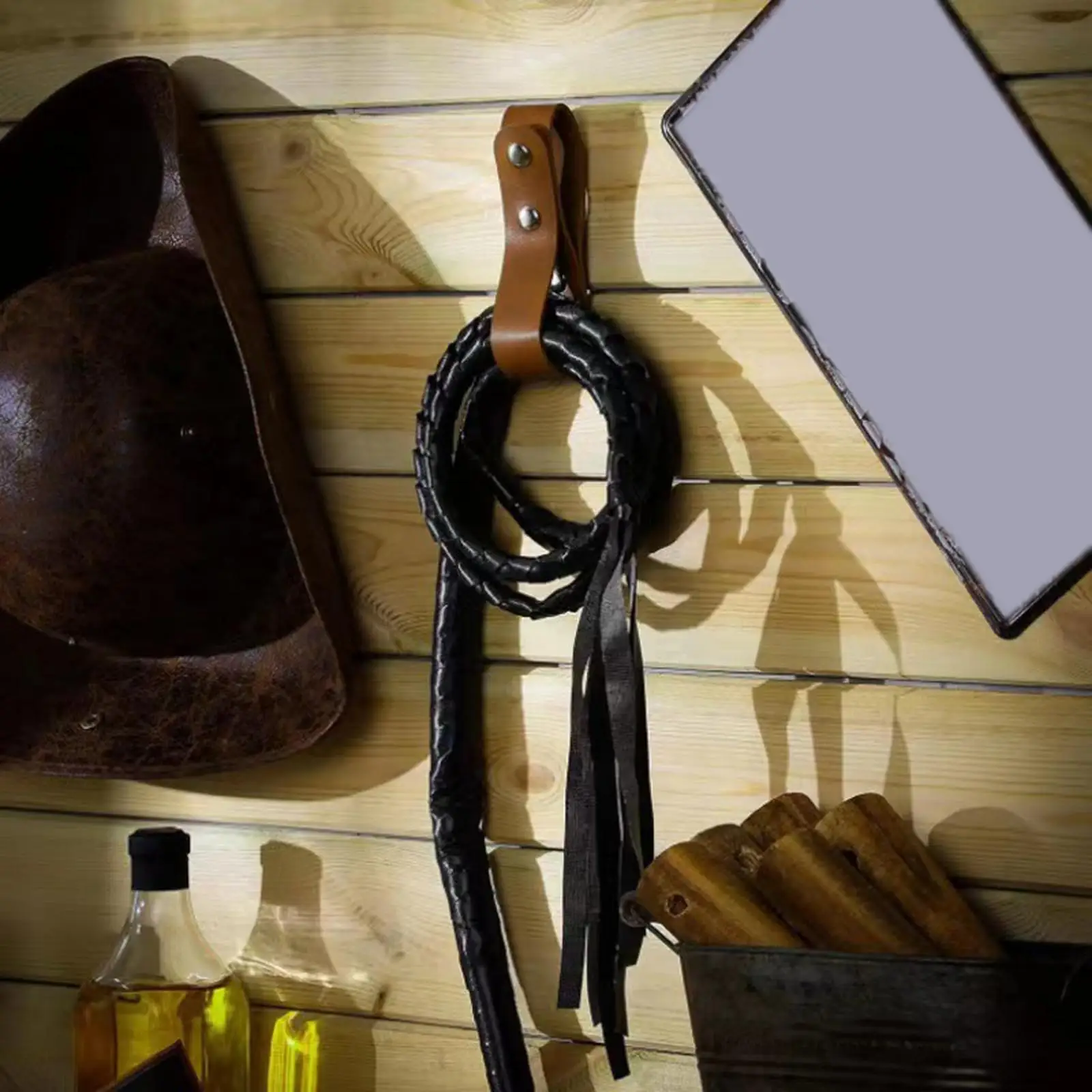 Cinturón colgante para látigo, soporte para látigos, estuche para látigos, cinturón para látigos fuertes para montar a caballo, viajes al aire libre