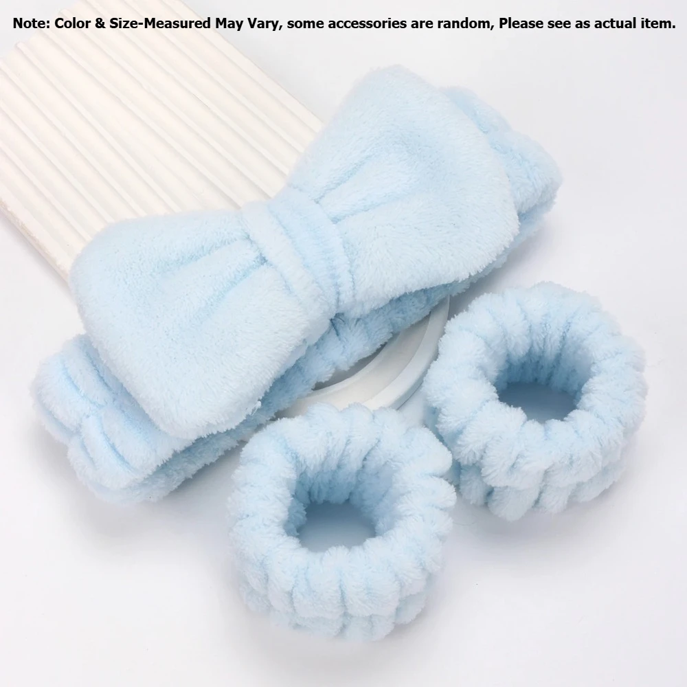 3 stks/set Spa Hoofdband Polsband voor Wassen Gezicht Microfiber Make-Up Handdoek Haarbanden Wasband Scrunchies Absorberende Pols