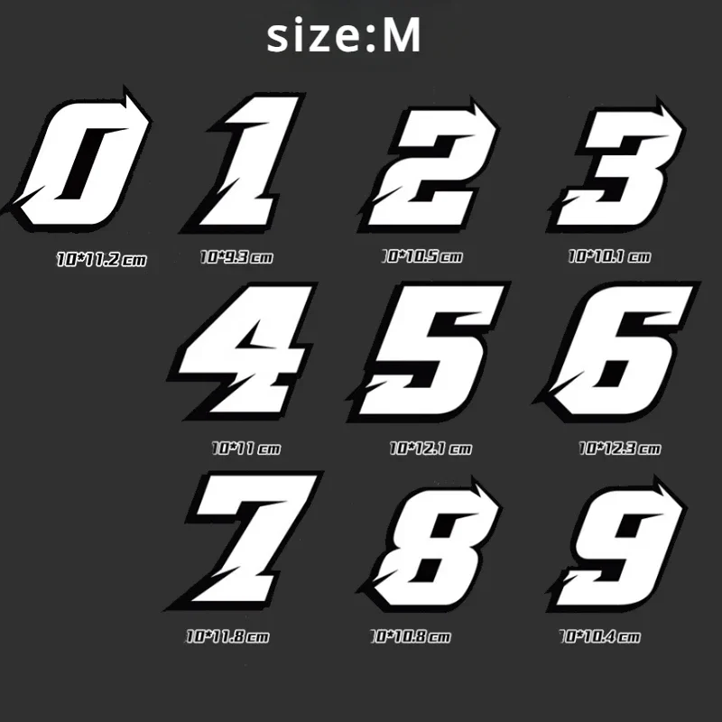 JDM Style 0123456789 Numbers Motorcycle Stickers for Fuel Tank Helmet Windshield DIY Number Waterproof Vinyl Decals Decoration