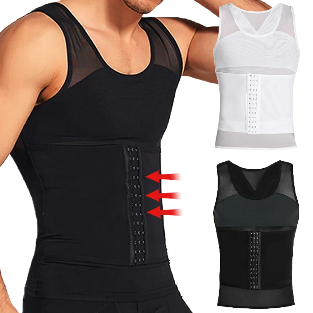 Männer Body Shaper Kompression Weste Bauch Shapewear Bauch Abnehmen Mantel Bauch Trimmer Shaper Korsett Taille Trainer Tops