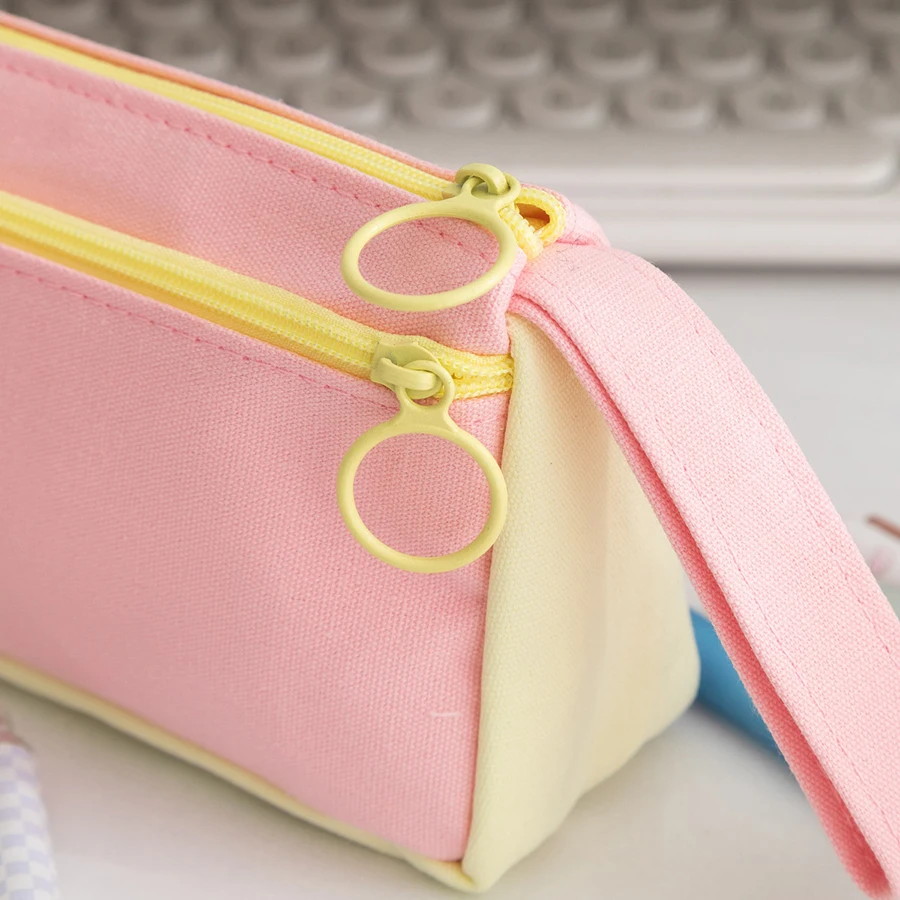 Koreanische Student Stift Fall Taschen Nette Schreibwaren Tasche Ebene Große Kapazität Einfache Stift Fall Taschen Mittelschule Schreibwaren Box