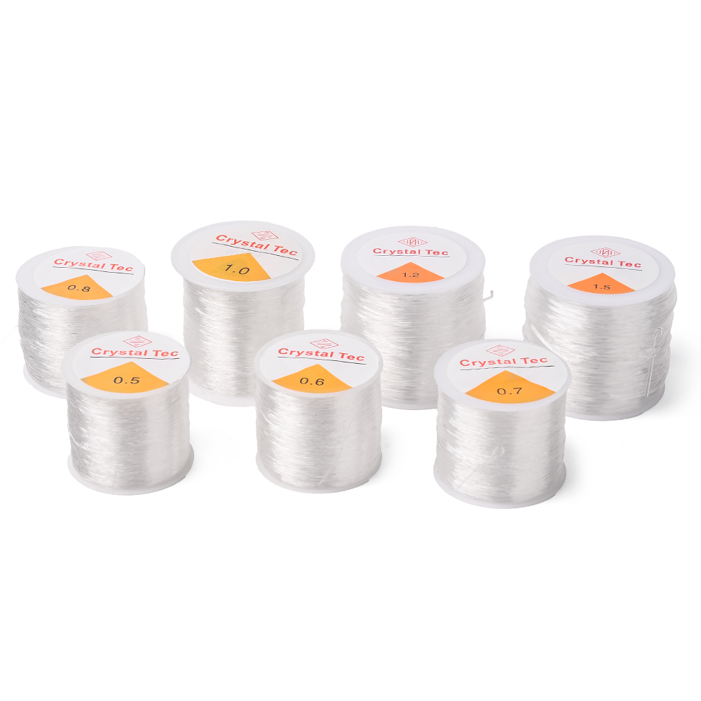 IYOE-cable elástico de 0,5-1,5mm, hilo elástico transparente para fabricación de joyería, pulsera Diy, collar, accesorios con cuentas