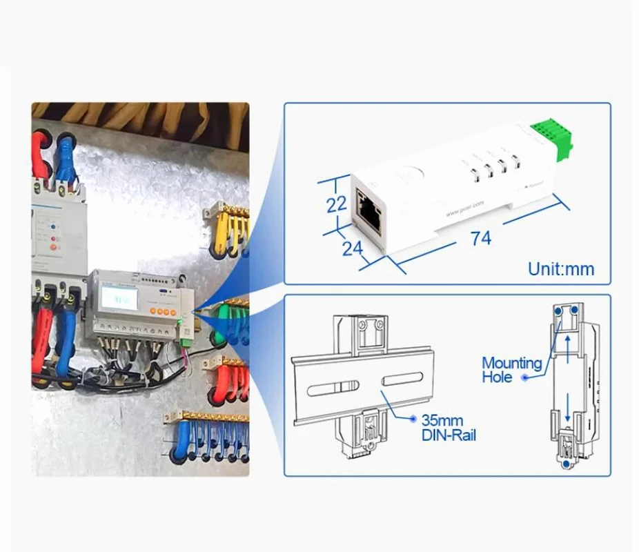 PUSR DIN-rail serieel RS232 naar Ethernet Modbus Gateway Modbus RTU naar TCP seriële apparaatserver USR-DR132