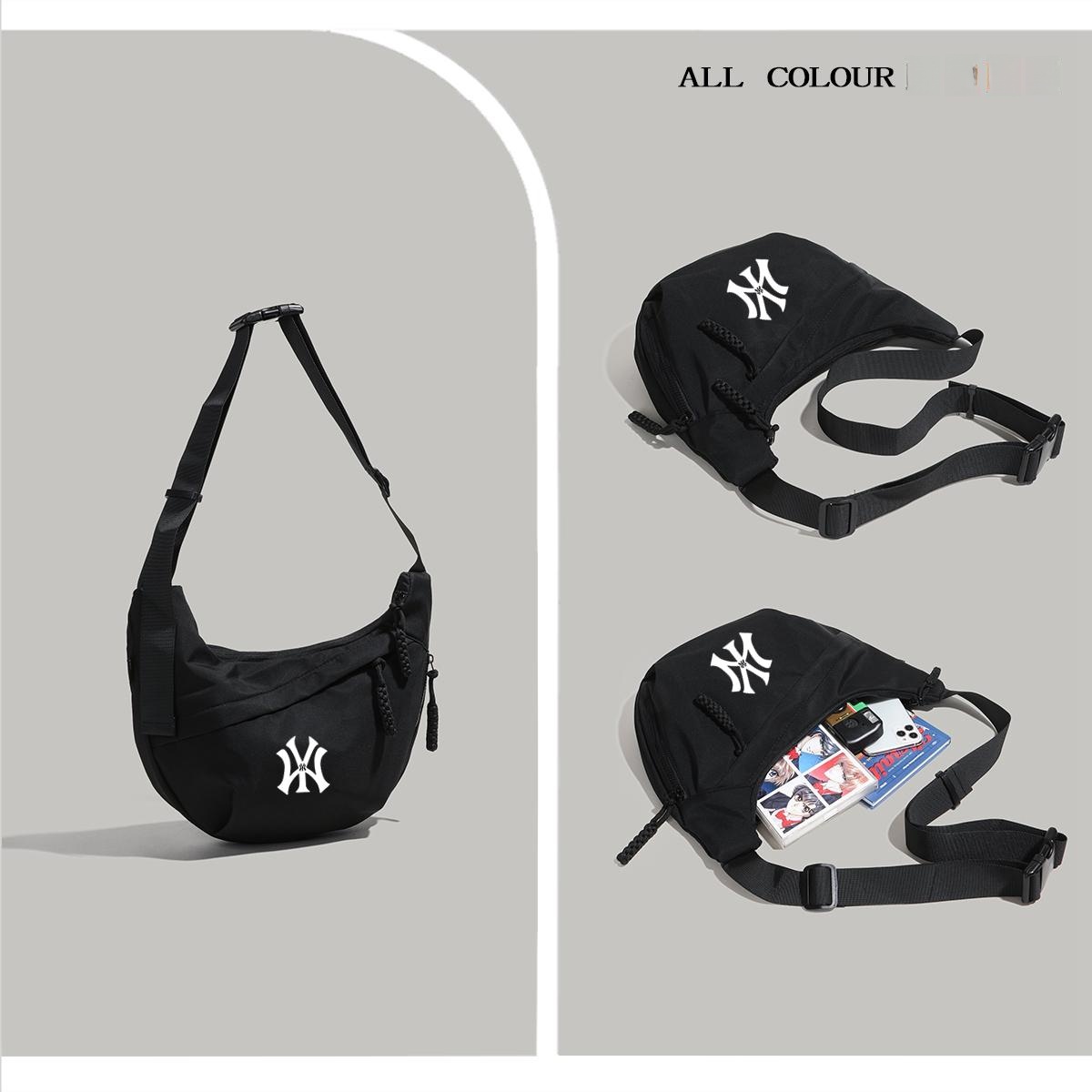 NY&NB Trendy Brand Collaborative Student Sports Single Shoulder Bag Casual Canvas Material Zipper Closure Soft Nylon Fabric