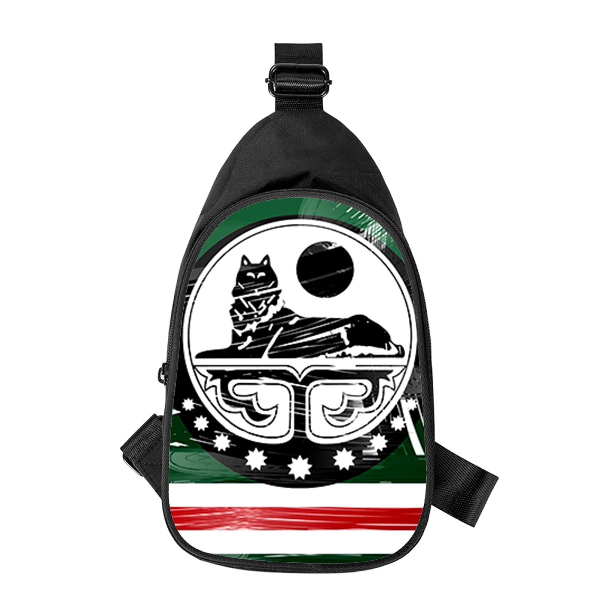 Republik Tschetschenien Flagge Drucken Neue Männer Kreuz Brust Tasche Diagonal Frauen Schulter Tasche Mann Schule Taille Pack Männliche brust pack